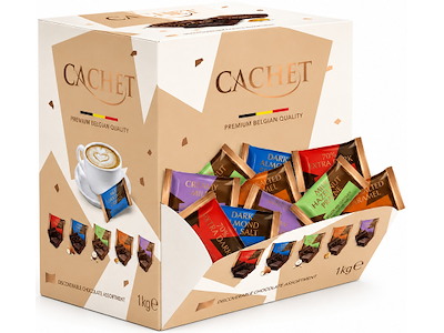 Chokolade, Blandet, 1000 g, ca. 110 stk, Cachet Minis Mix