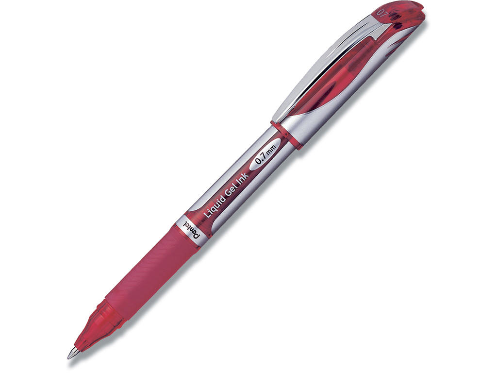 Rollerball gelpen, 0.7 mm, 0.35 mm, Rød, Pentel EnerGel Deluxe BL57-B