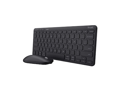 Trust Lyra tastatur Mus inkluderet Kontor RF trådløs + Bluetooth QWERTZ Tysk Sort