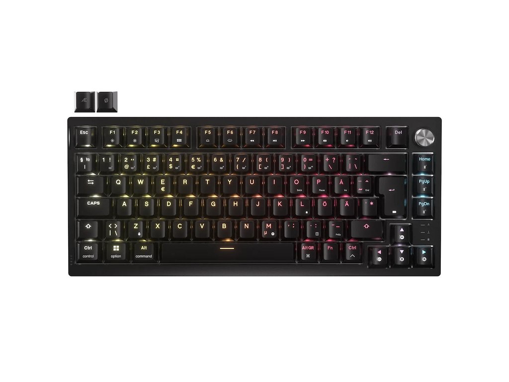 Corsair K65 PLUS tastatur Spil USB + RF Wireless + Bluetooth QWERTY Nordisk Sort