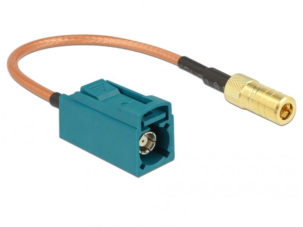 DeLOCK 89671 koaxial kabel RG-316 0,15 m FAKRA Z SMB Brun, Guld, Grøn