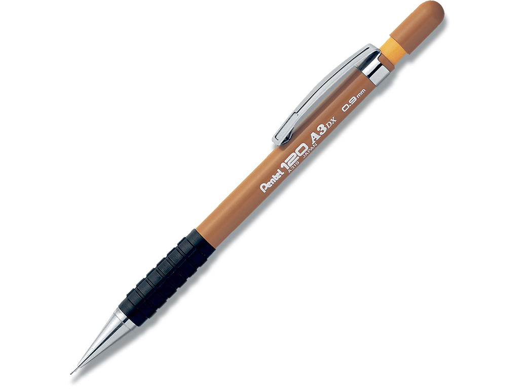 Stiftblyant, 0.9 mm, Pen: Brun-Sort, Plast, Pentel A319 120A3dx