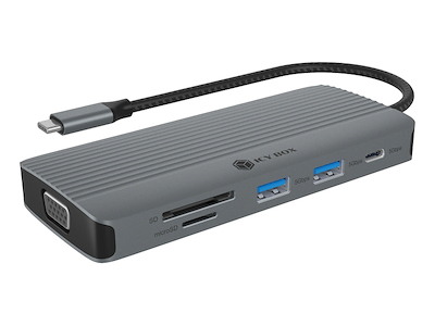 ICY BOX IB-DK4040a-CPD Ledningsført USB 3.2 Gen 1 (3.1 Gen 1) Type-C Aluminium, Sølv