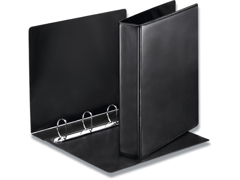 Ringbind, A4, 4 D-ringe, Ø40 mm, 6.3 cm, Sort, Esselte Panorama