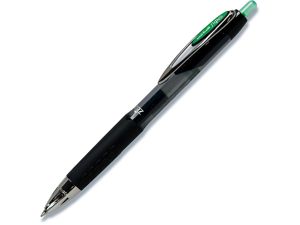 Rollerball pen, 0.7 mm, 0.4 mm, Grøn, uni-ball Signo Fine UMN-207E-36