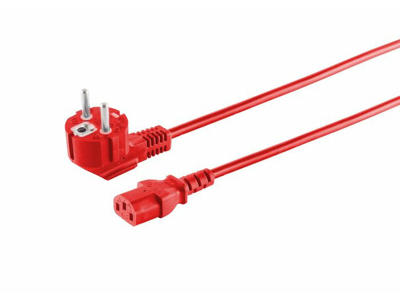Microconnect MC-SCHUANGC13500R el-ledning Rød 5 m Strømstik type E+F C13 forbinder