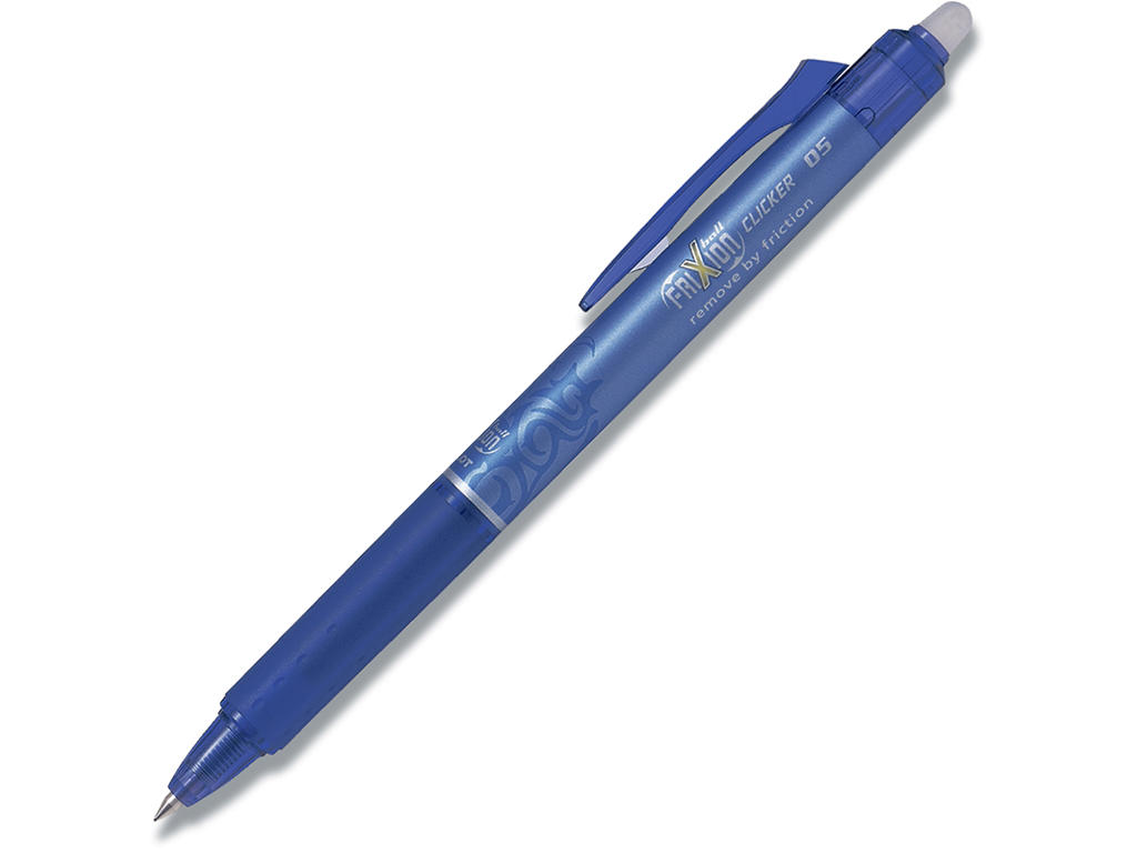 Rollerball gelpen, 0.5 mm, 0.25 mm, Blå, Pilot FriXion Clicker Fine BLRT-FR5-L