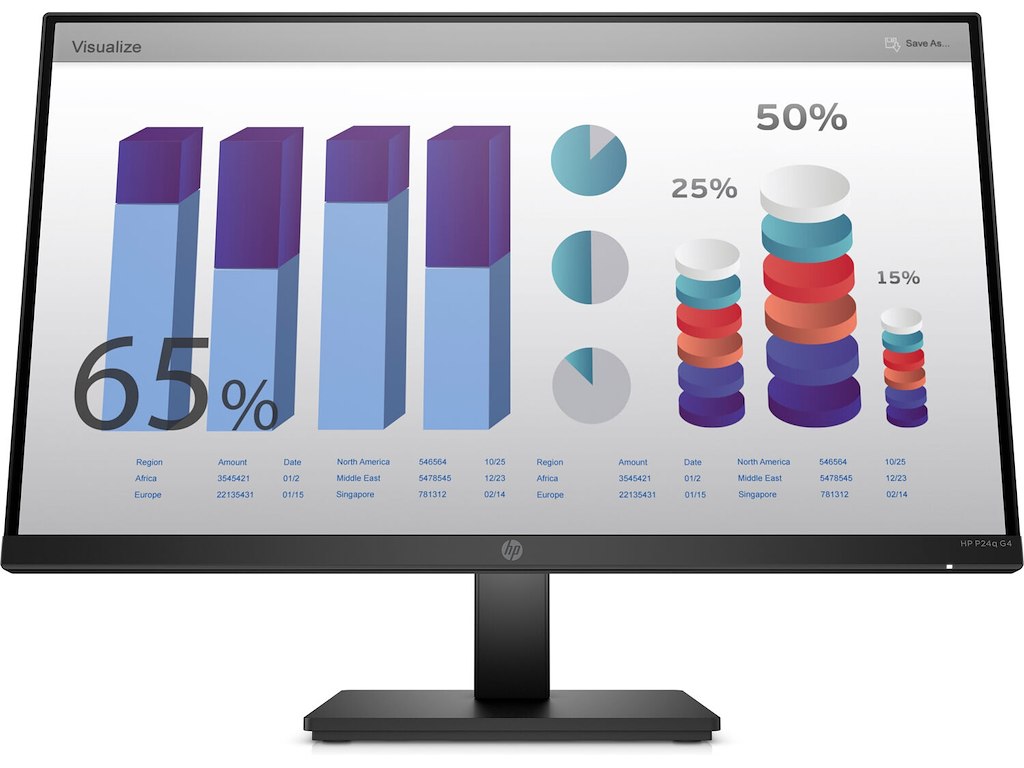 HP P24q G4 computerskærm 60,5 cm (23.8") 2560 x 1440 pixel Quad HD LED Sort