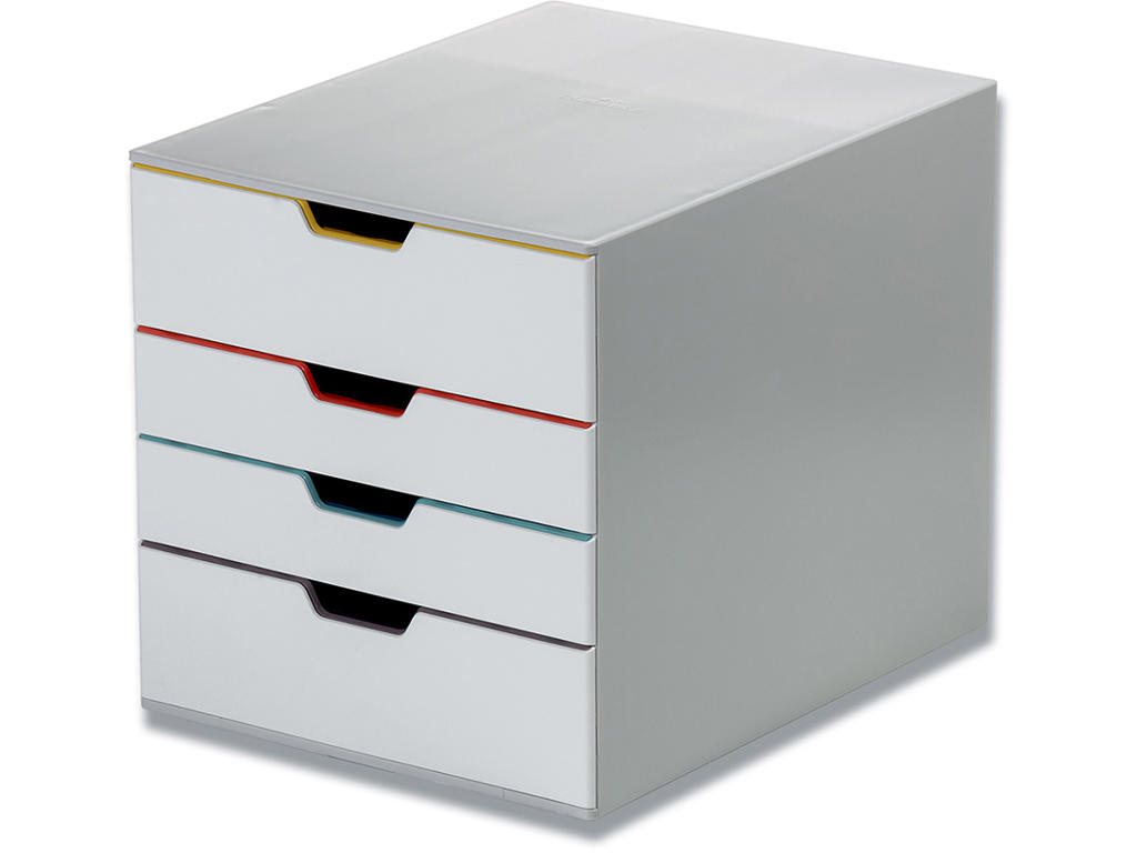 Skuffekabinet, 4 skuffer, Grå-assorteret, A4, C4 Folio og kuvert, Durable VARICOLOR MIX C4 Folio