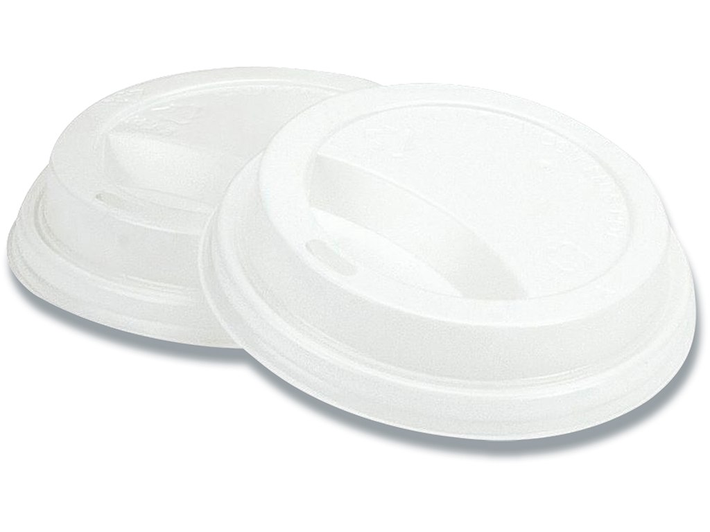 Kaffebægerlåg, Passer til 12/16oz 34/45cl kaffebæger, Hvid, 50 stk 