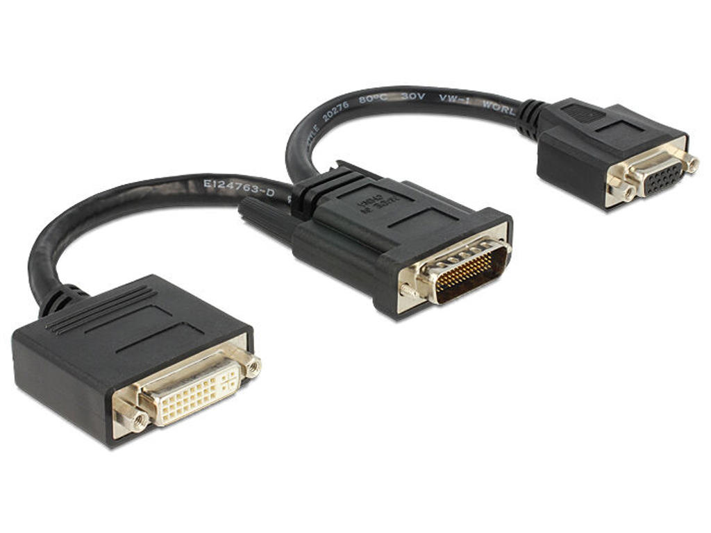 DeLOCK 65555 videokabel adapter 0,2 m DMS DVI-I Sort