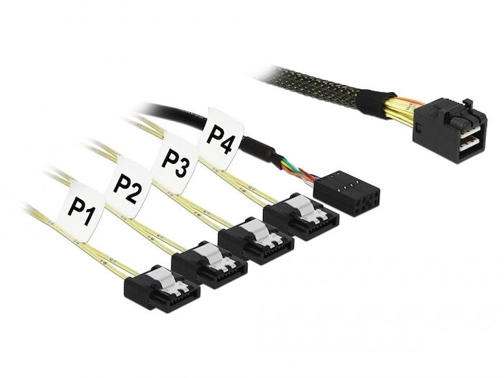 DeLOCK 85732 Serial Attached SCSI (SAS)-kabel 1 m Sort, Grøn