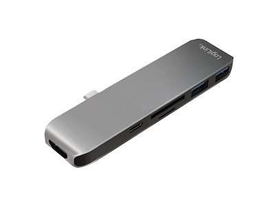 LogiLink UA0301 dockingstation USB 3.2 Gen 1 (3.1 Gen 1) Type-C Aluminium, Sort