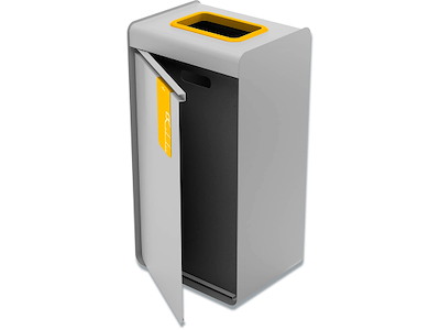 Affaldsspand, 55 liter, Grå-Gul, Plast-Flasker, Durable DURASORT