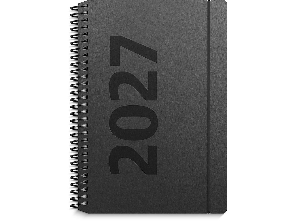 Kalender, 2027, A6 Uge Højformat, 1 uge pr. opslag, Sort, Mayland