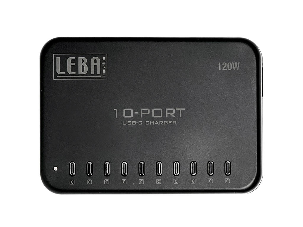 Leba NoteCharge NCHAR-UB10-SC oplader til mobil enhed Tablet, Universel Sort USB Hurtig opladning Indendørs