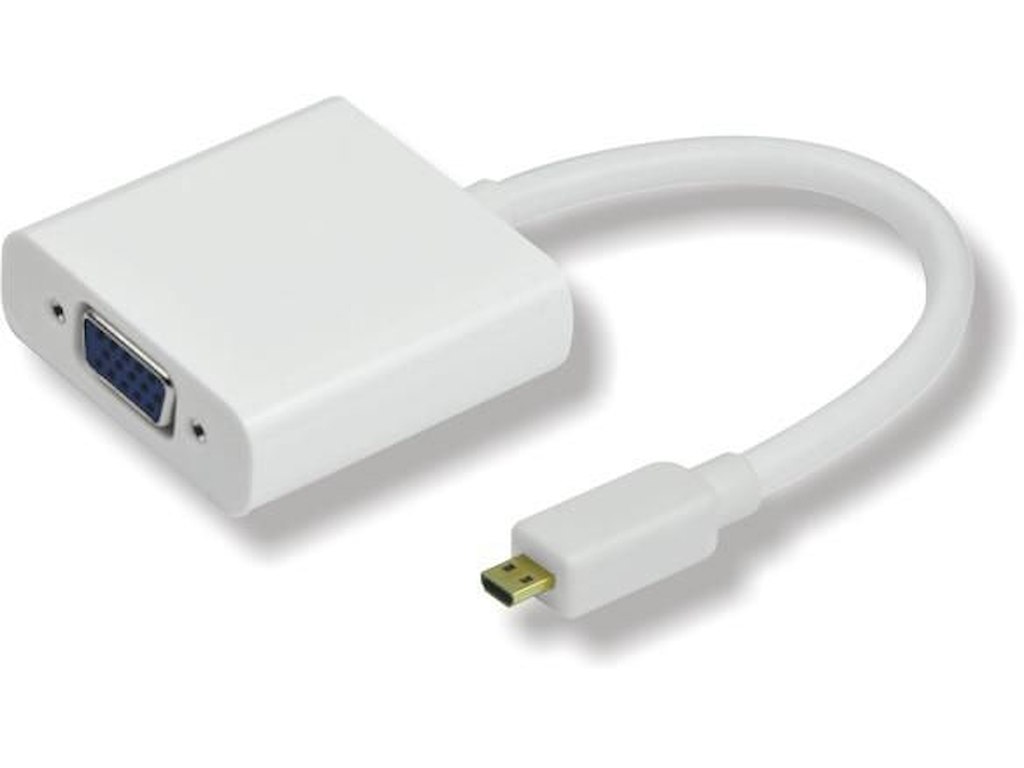 Microconnect HDMIDVGA videokabel adapter 0,25 m HDMI Type D (Micro) VGA (D-Sub) Hvid