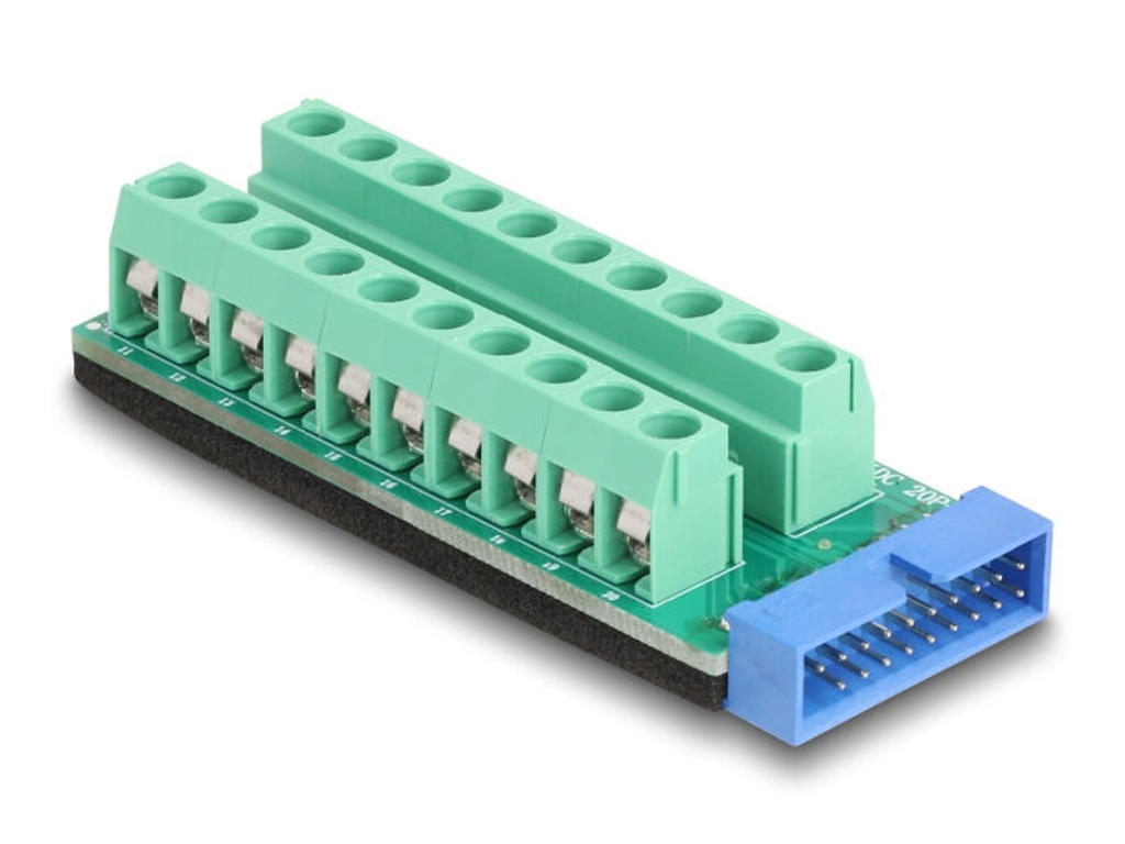 DeLOCK 67190 kabel kønsskifter 19 pin USB 20 pin terminal block Grøn