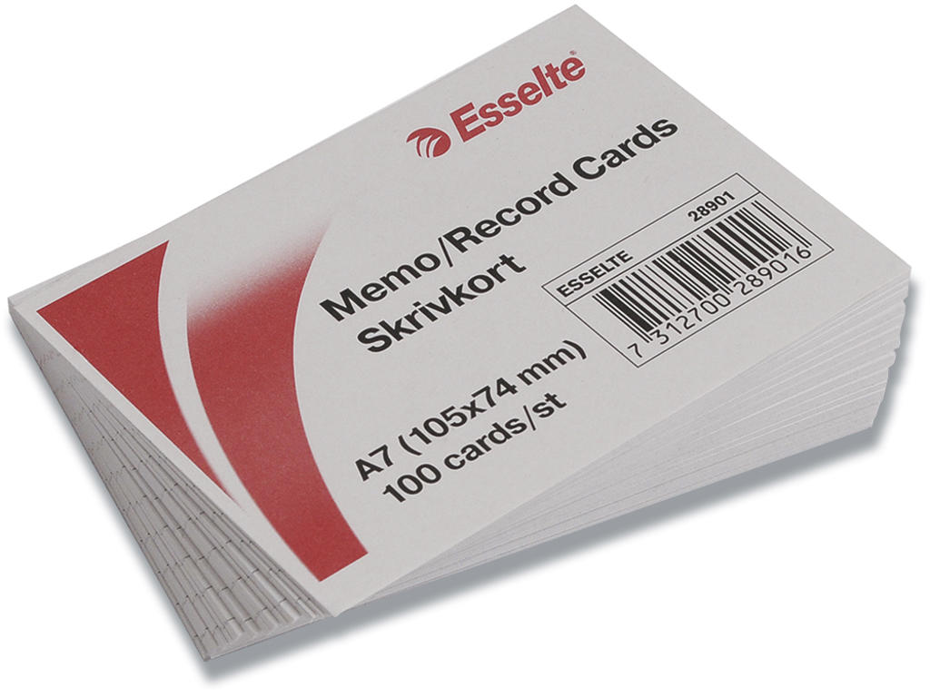 Kartotekskort A7 Linjeret 100stk, Cardo