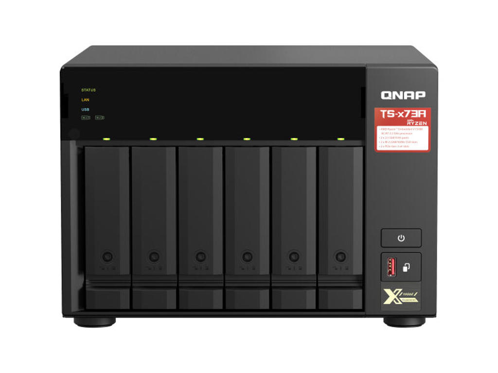 QNAP TS-673A NAS Tower Ryzen Embedded V1500B 8 GB DDR4 0 TB QNAP Turbo System Sort