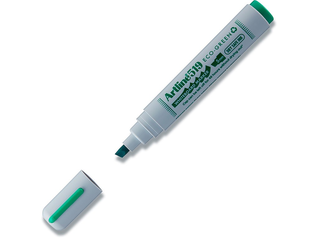 Whiteboard marker, Kantet spids, Grøn, 2-5 mm, Artline ECO-GREEN 519