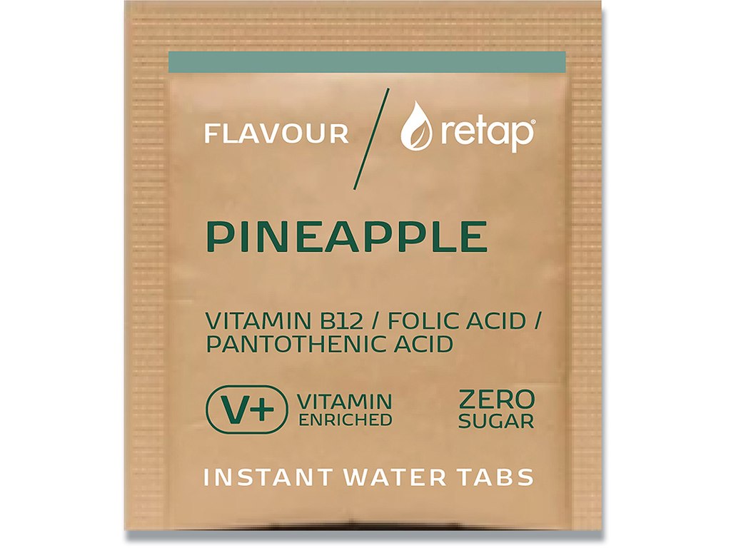 Smagstablet, Til vand, Pineapple, 0.4g, 100 stk, Retap