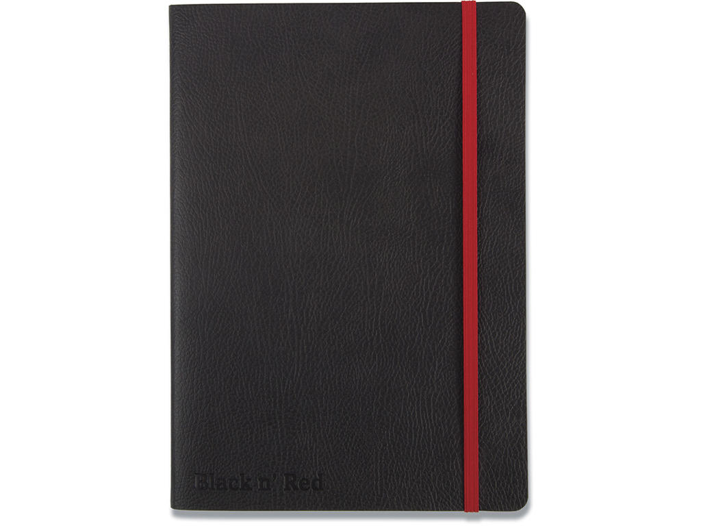 Notesbog, A5, Linjeret, Sort, Oxford Black n´Red 