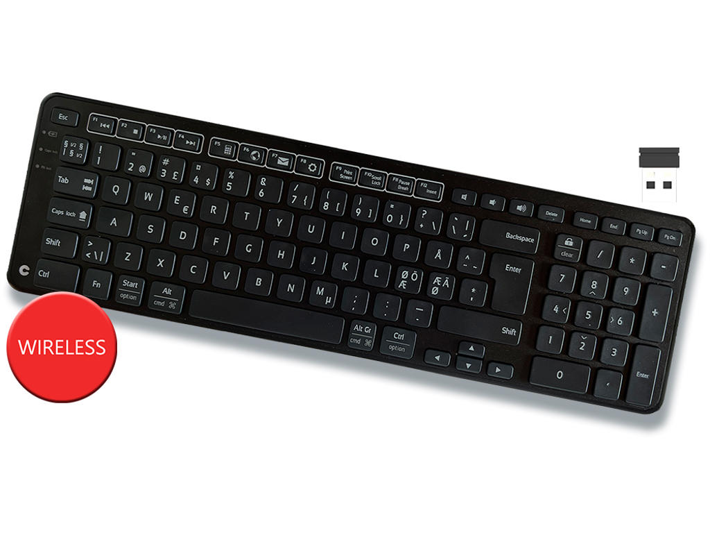 Tastatur, Trådløs, Med numerisk tastatur, Sort, RollerMouse Balance Wireless