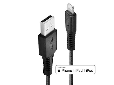 Lindy 31292 Lightning kabel 2 m Sort