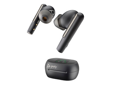 HP Poly Voyager Free 60+ UC M Carbon Black Earbuds +BT700 USB-A Adapter +Touchscreen Charge Case