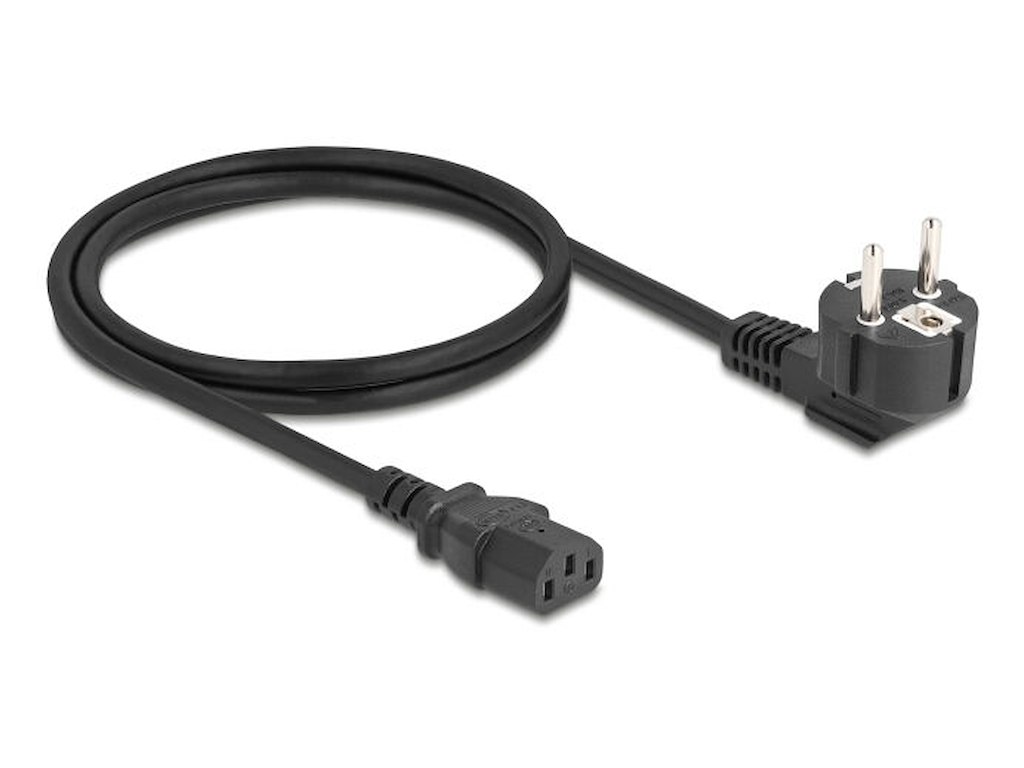 DeLOCK 81299 el-ledning Sort 1 m Strømstik type E+F IEC C13