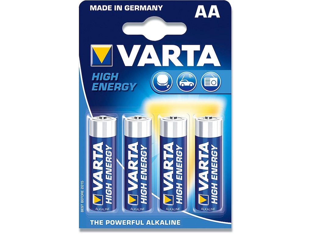 Batteri, AA, 1.5 V, 4 stk, Varta High Energi