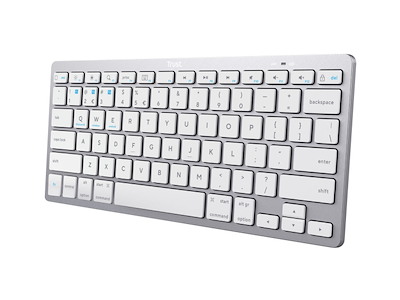 Trust 24653 keyboard Office Bluetooth QWERTZ German Silver, White