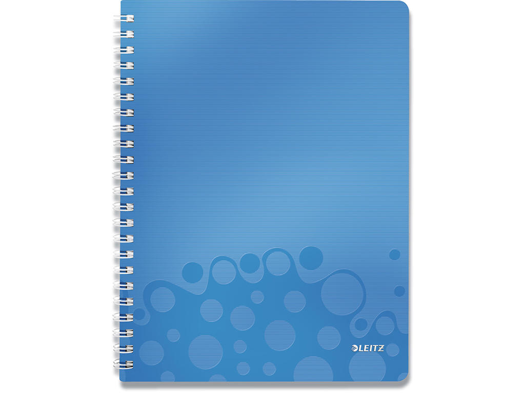 Notesblok, A4, Linjeret, Metallic blå, Leitz WOW 