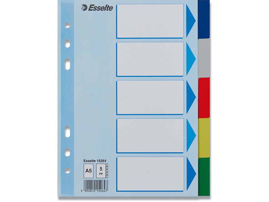 Faneblade, A5, 5-delt, Flerfarvet, Esselte 