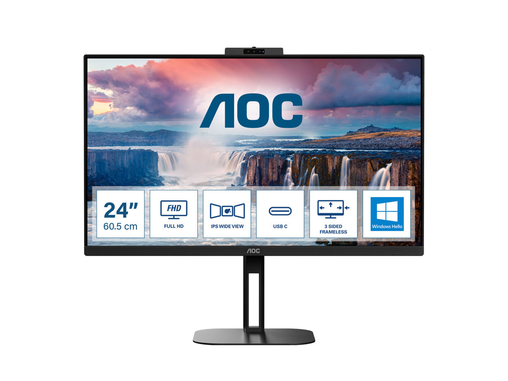 AOC V5 24V5CW/BK computerskærm 60,5 cm (23.8") 1920 x 1080 pixel Fuld HD LED Sort
