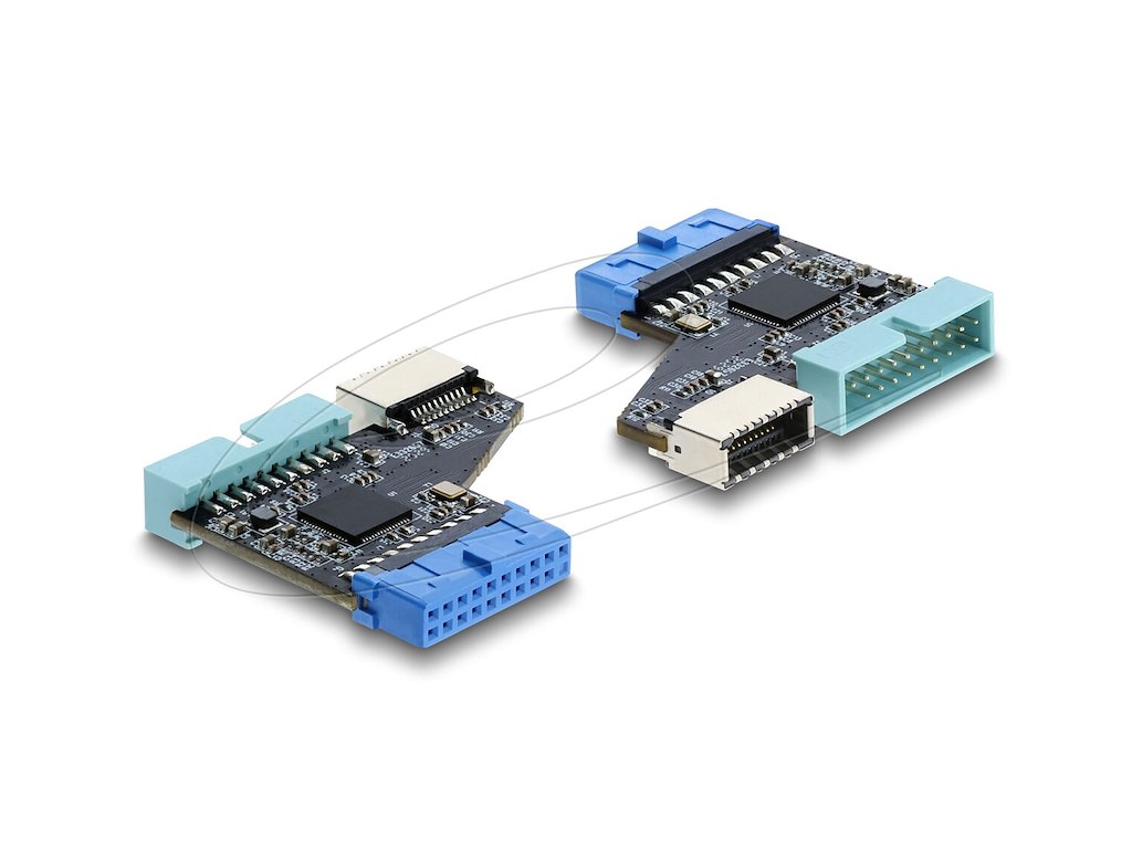 DeLOCK 67343 kabel kønsskifter USB 5 Gbps 20 pin header 2x USB 5 Gbps 20 pin header Sort