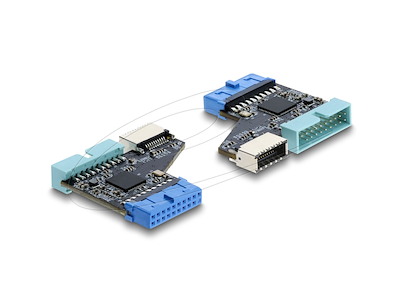 DeLOCK 67343 kabel kønsskifter USB 5 Gbps 20 pin header 2x USB 5 Gbps 20 pin header Sort
