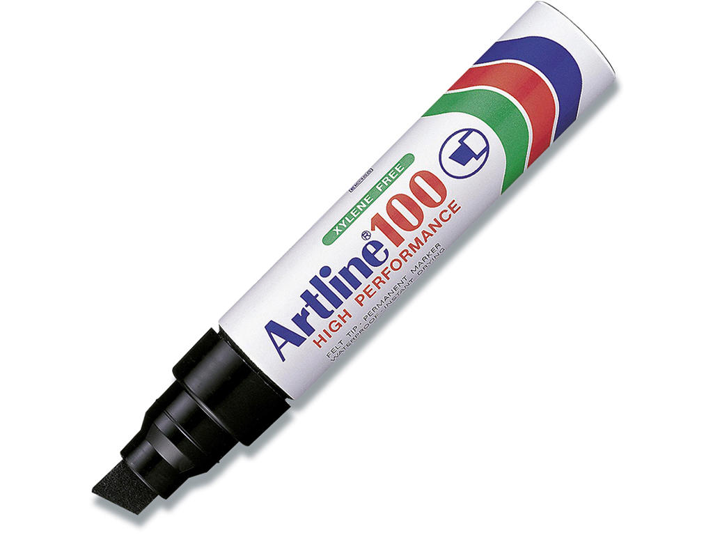 Marker, Skrå spids, 7-12 mm, Sort, Artline EK-100