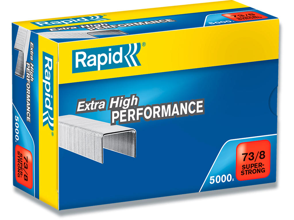 Hæfteklammer, Klamme 73/8, 10 til 30 ark, 5.000 klammer, Rapid Heavy Duty Super Strong