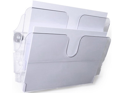 Brochureholder, 2 fag, A4, Tværformat, Transparent, Magnetisk, Durable FLEXIPLUS 2