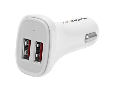 StarTech.com USB2PCARWHS oplader til mobil enhed Universel Hvid Cigartænder Automatisk