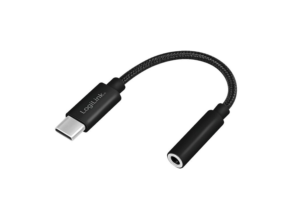 LogiLink UA0398 lydkabel 0,13 m 3.5mm TRRS USB Type-C Sort
