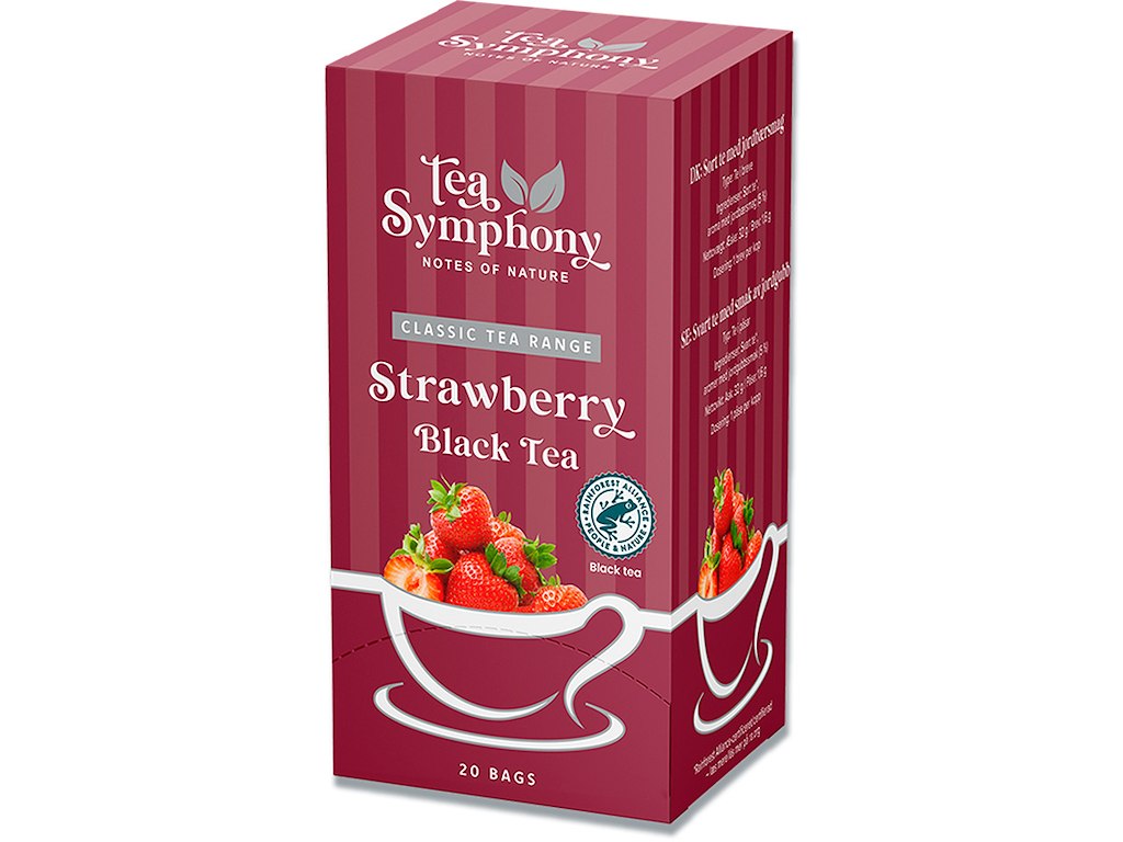 Brev-the, Jordbær, 20 breve æsken, 1 æske, Tea Symphony