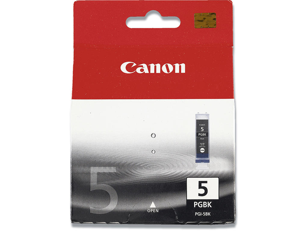 Blækpatron, 1 stk, 505 sider, Black-sort, Canon PGI-5BK
