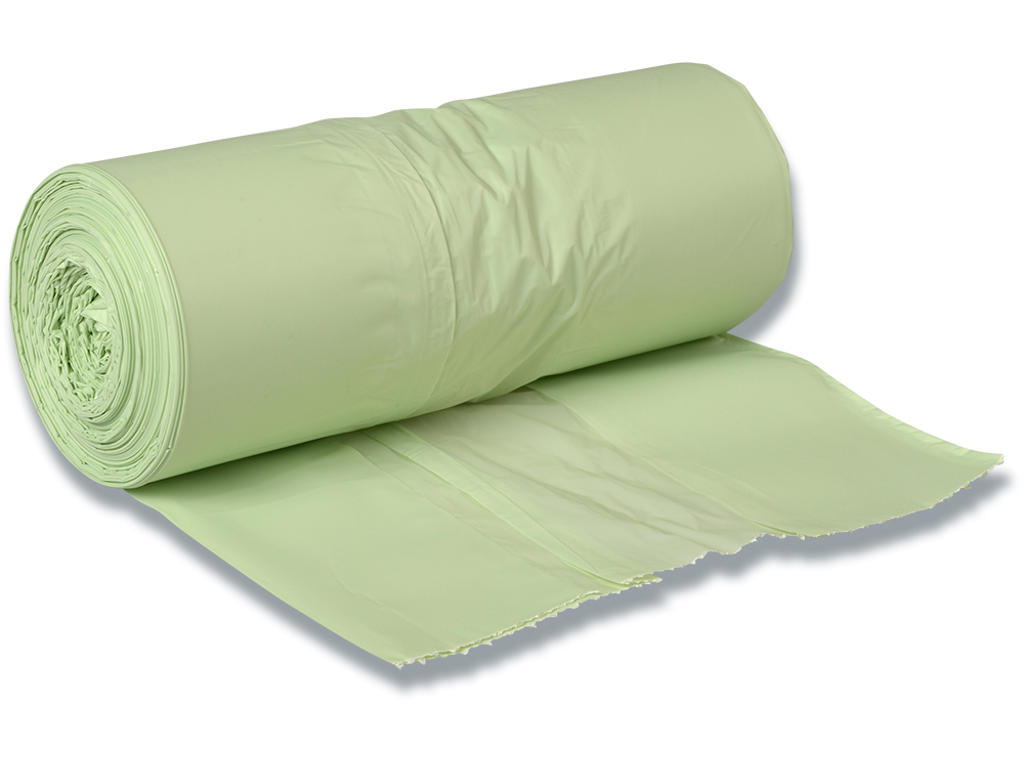 Affaldspose, 35 liter, 18 micron, Grøn, 1 rulle, 40 poser pr rulle, Abena Biopose