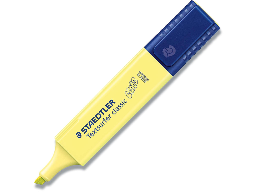 Tekstmarker, Permanent, Pastelgul, 1 stk, Staedtler Textsurfer Classic 364