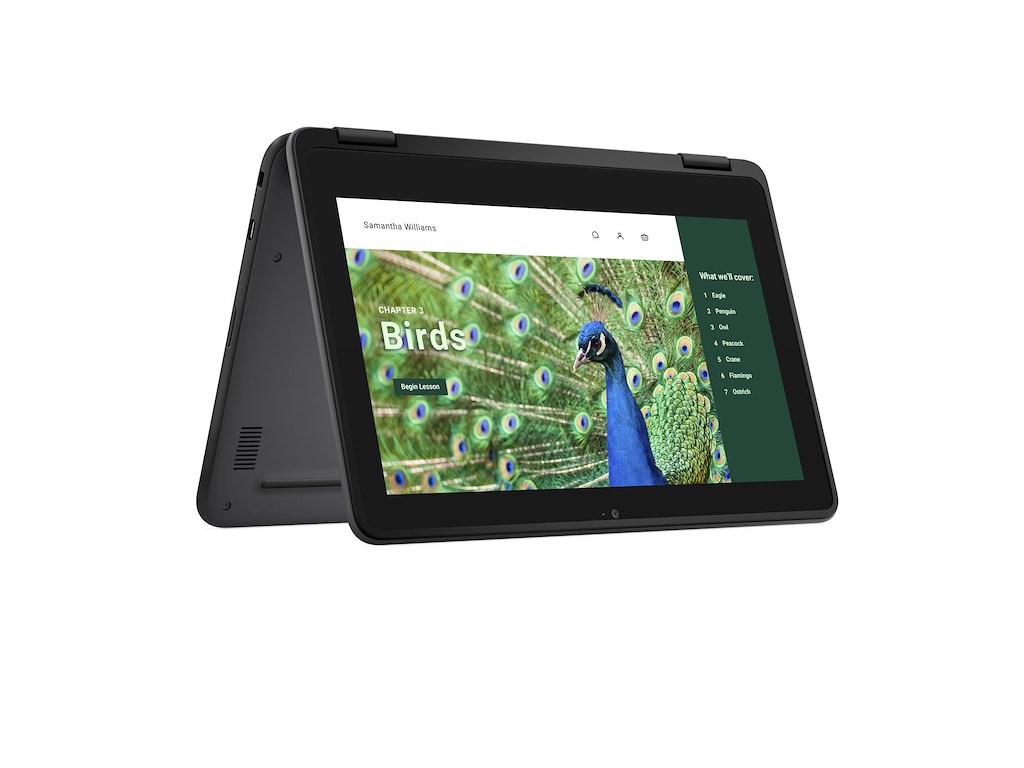 DELL Chromebook 3120 2-in-1 Intel® N N100 29,5 cm (11.6") Berøringsskærm HD 4 GB LPDDR5-SDRAM 64 GB eMMC Wi-Fi 6 (802.11ax) ChromeOS Nordisk Sort