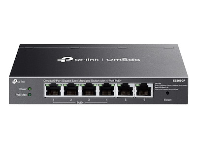 TP-Link Omada ES206GP netværksswitch Administreret Gigabit Ethernet (10/100/1000) Strøm over Ethernet (PoE) Sort