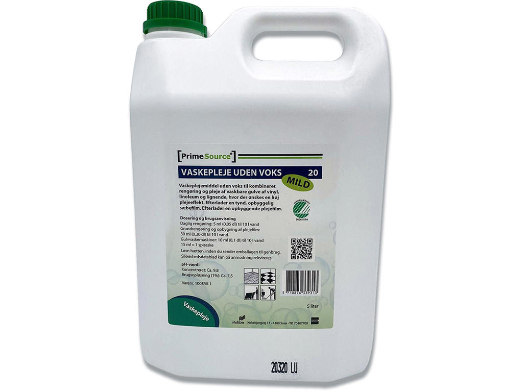 Vaskepleje, Uden Voks, Uden Farve, Uden parfume, 5 liter, Prime Source Ren 21